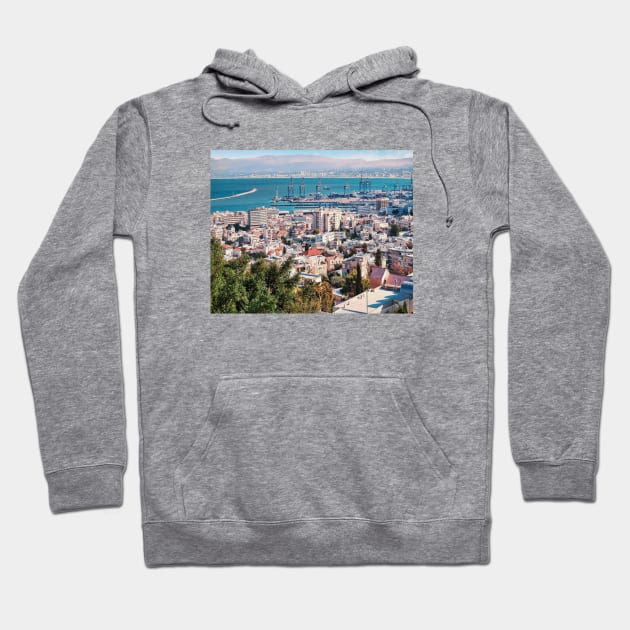 Israel, Haifa. Cityscape Hoodie by UltraQuirky